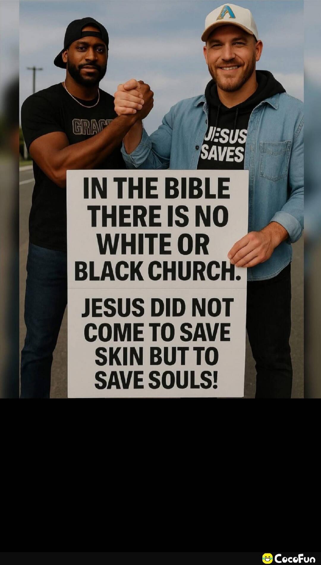 IN THE BIBLE THERE IS NO WHITE OR BLACK CHURCH. JESUS DID NOT COME TO SAVE SKIN BUT TO SAVE SOULS!
