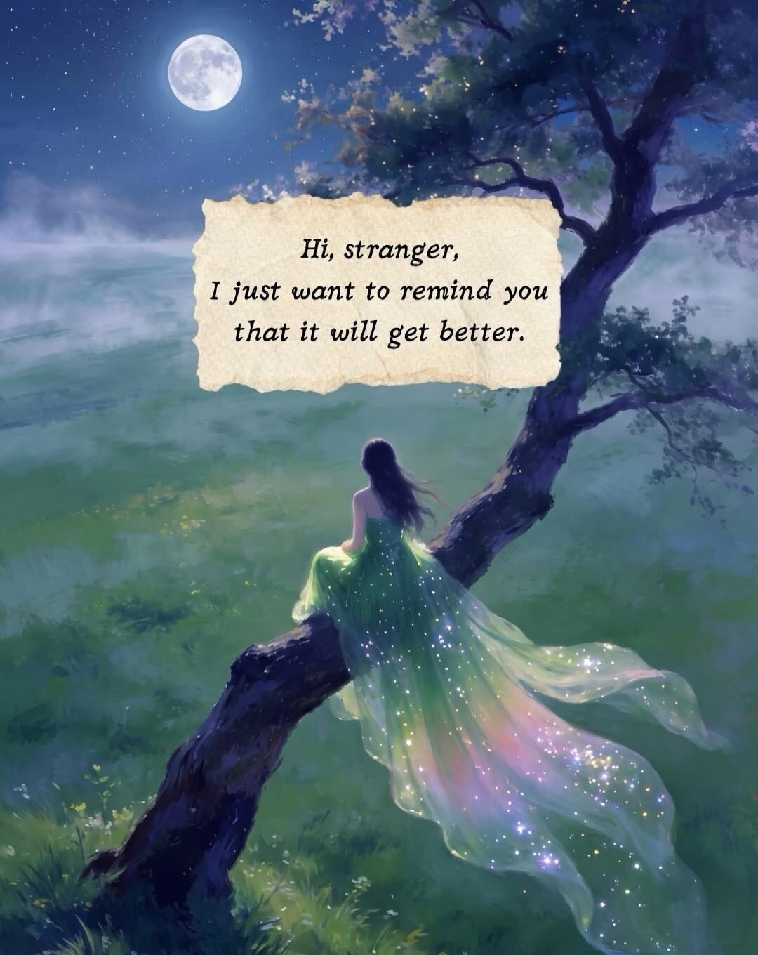 Hi, stranger, I just want to remind you that it will get better.