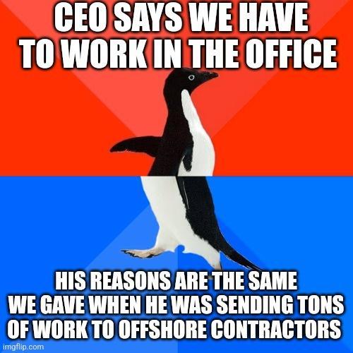 HUET VAN 3 TOWORKINTHE OFFICE o HIS REASONS ARE THE SAME WE GAVE WHEN HE WAS SENDING TONS ng WORKTO OFFSHORE CONTRACTORS