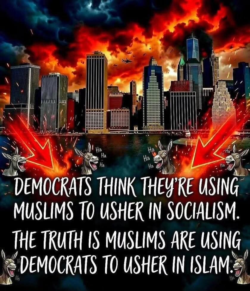 DEMOCRATS THINK THEY'RE USING MUSLIMS TO USHER IN SOCIALISM. THE TRUTH IS MUSLIMS ARE USING DEMOCRATS TO USHER IN ISLAM.