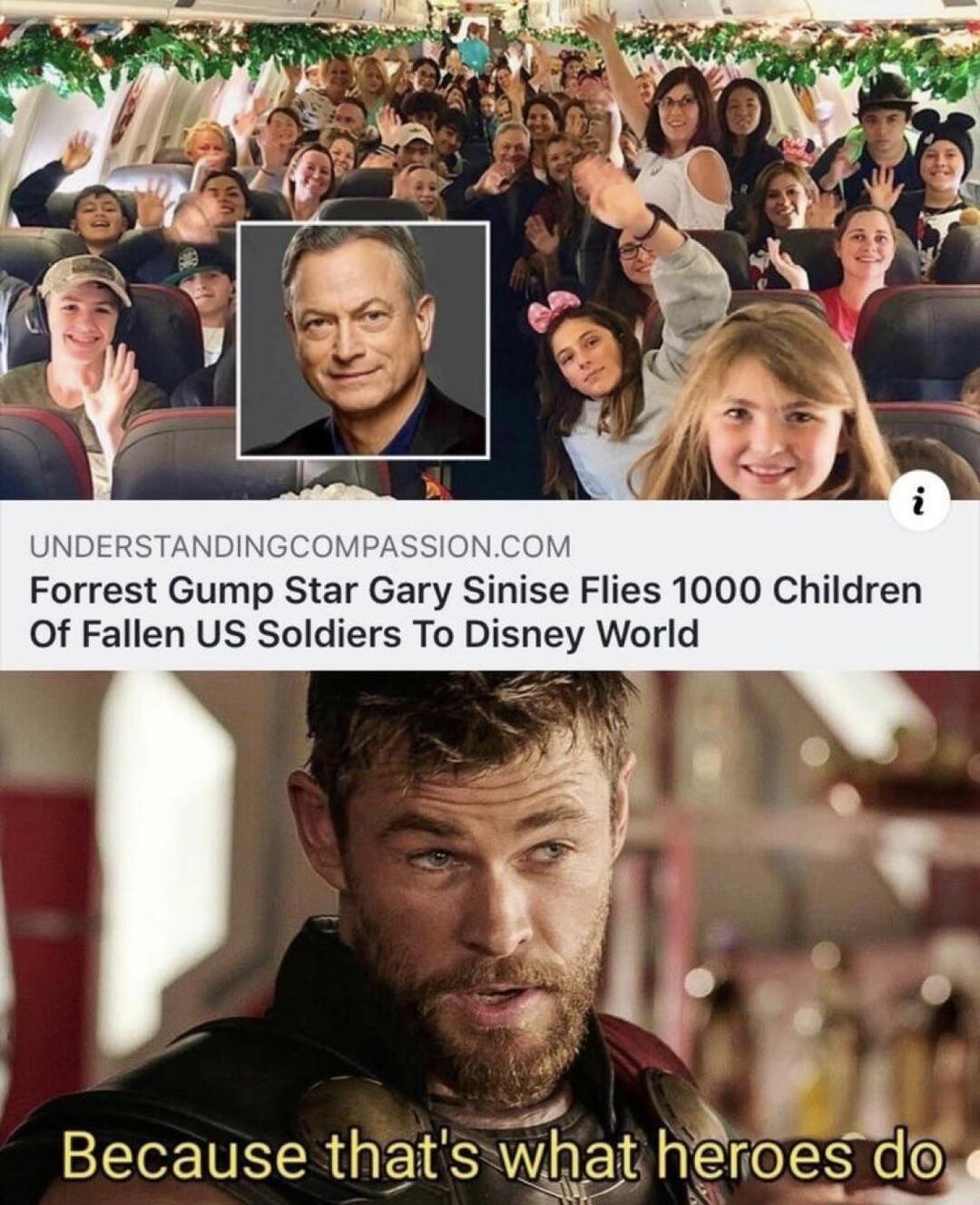 Forrest Gump Star Gary Sinise Flies 1000 Children Of Fallen US Soldiers To Disney World