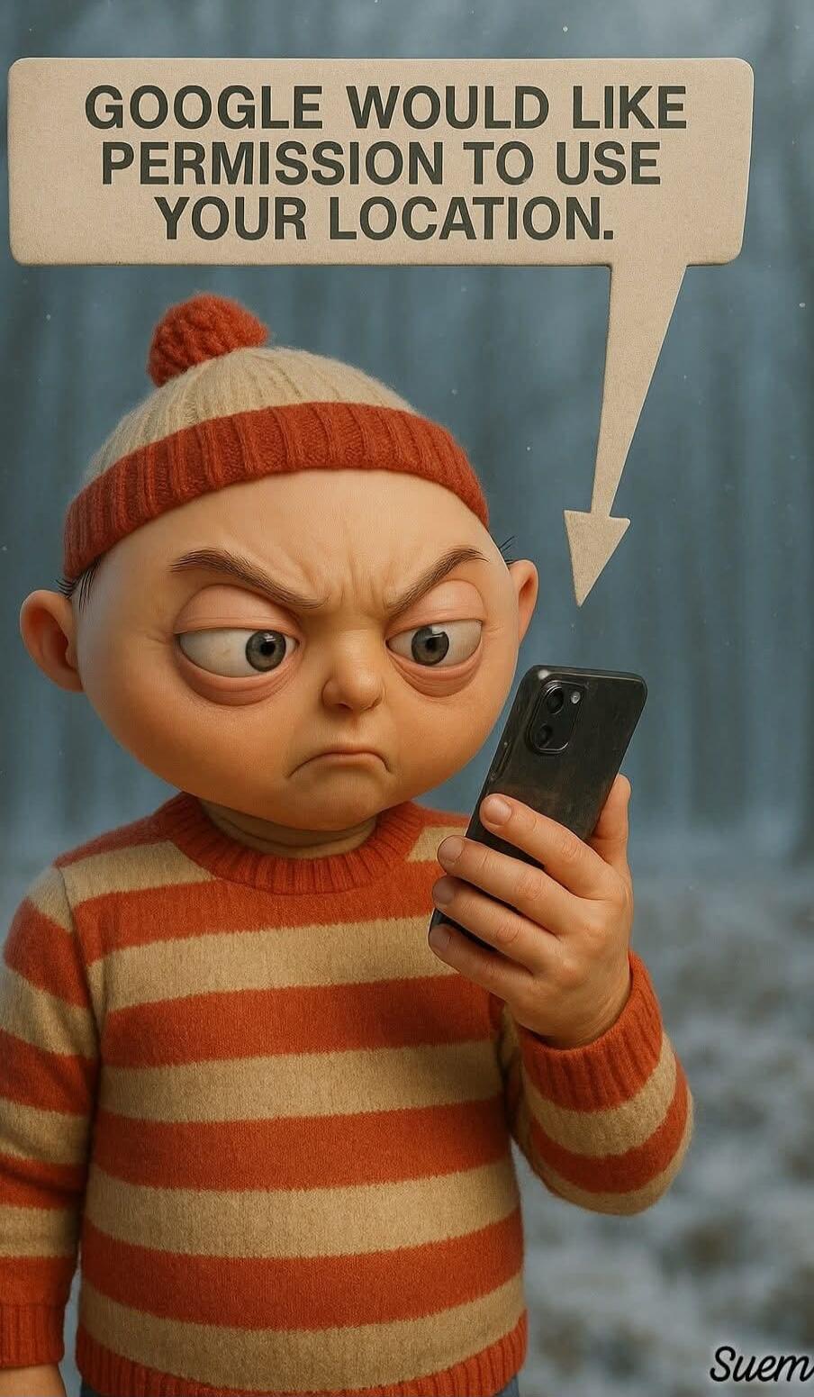 GOOGLE WOULD LIKE PERMISSION TO USE YOUR LOCATION.