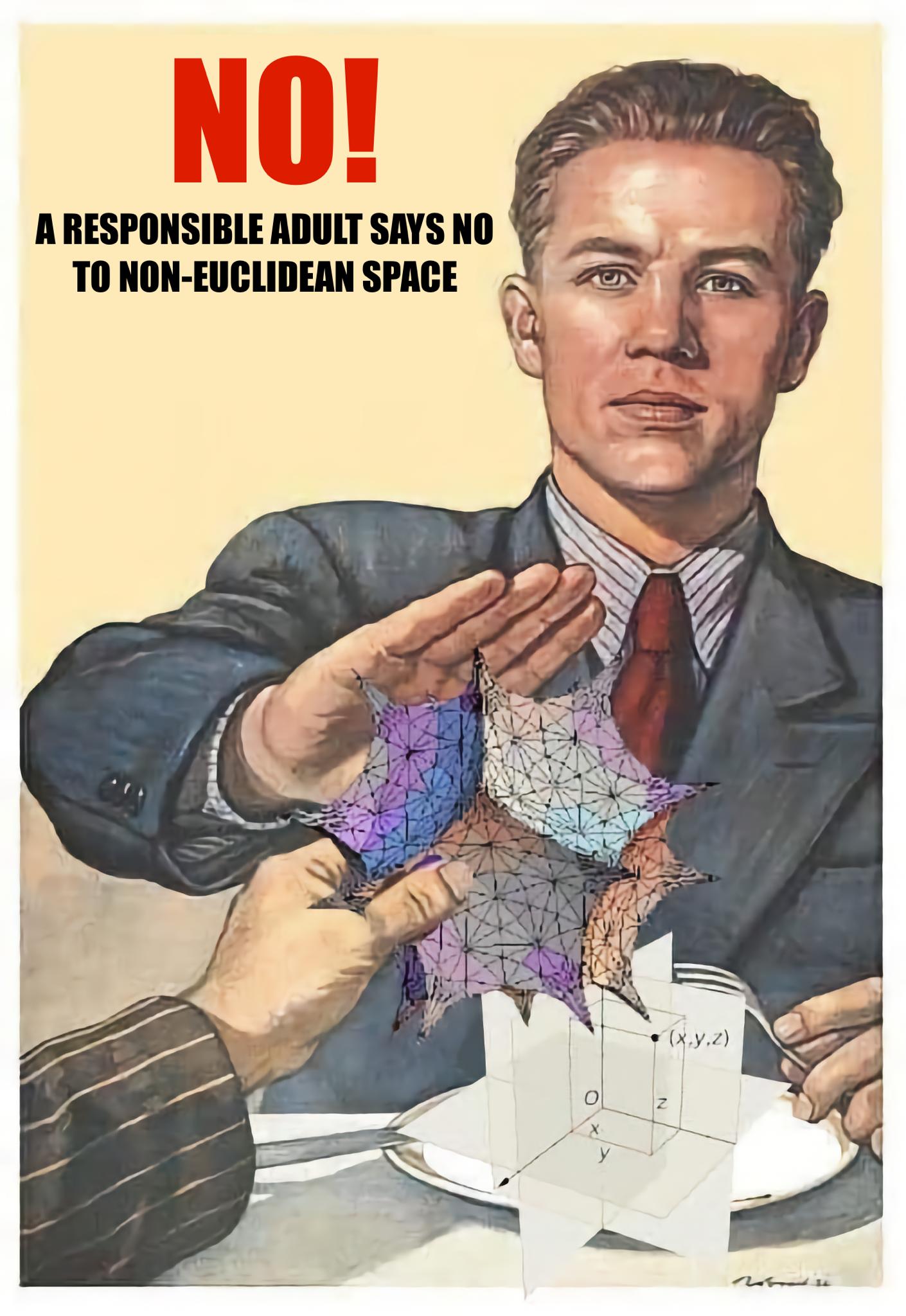 A RESPONSIBLE ADULT SAYS NO TO NON EUCLIDEAN SPACE
