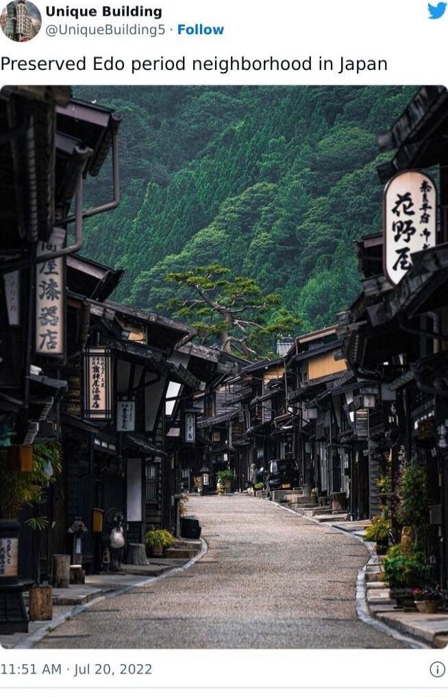 Unique Building UniqueBuildings Fa Preserved Edo period neighborhood in Japan