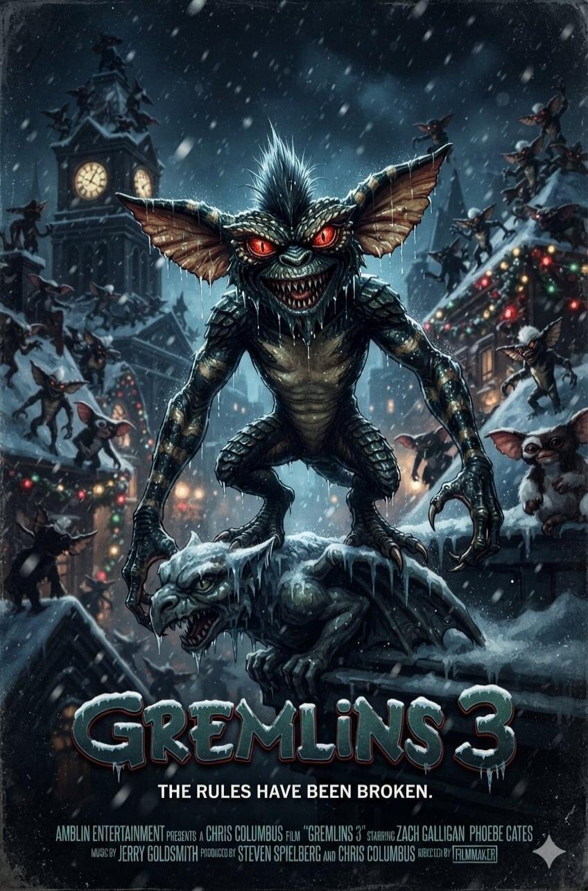 GREMLINS 3 THE RULES HAVE BEEN BROKEN. AMBLIN ENTERTAINMENT PRESENTS A CHRIS COLUMBUS FILM 