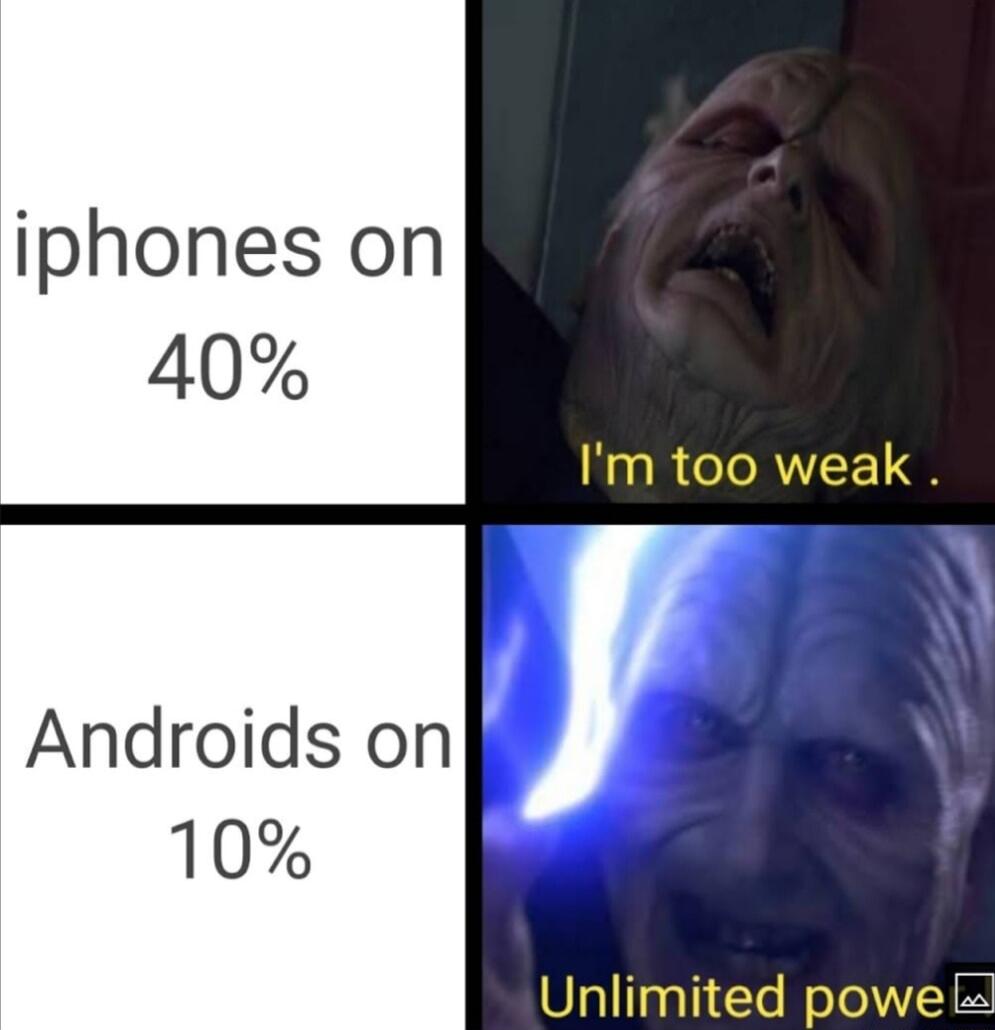 iphones on 40 Im too weak Androids on 10 Unlimited powel
