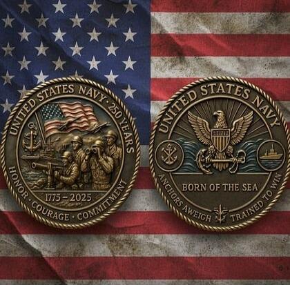 UNITED STATES NAVY 250 YEARS 1775-2025 HONOR • COURAGE • COMMITMENT BORN OF THE SEA UNITED STATES NAVY