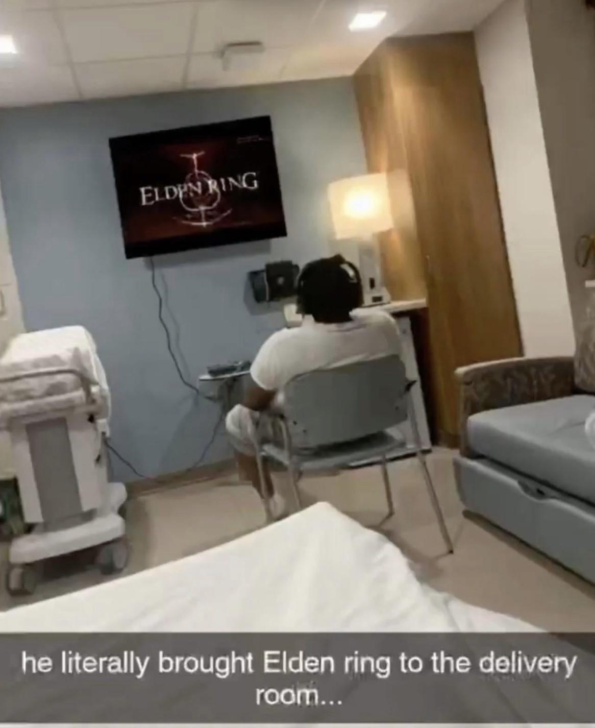 he literally brought Elden ring to the delivery room