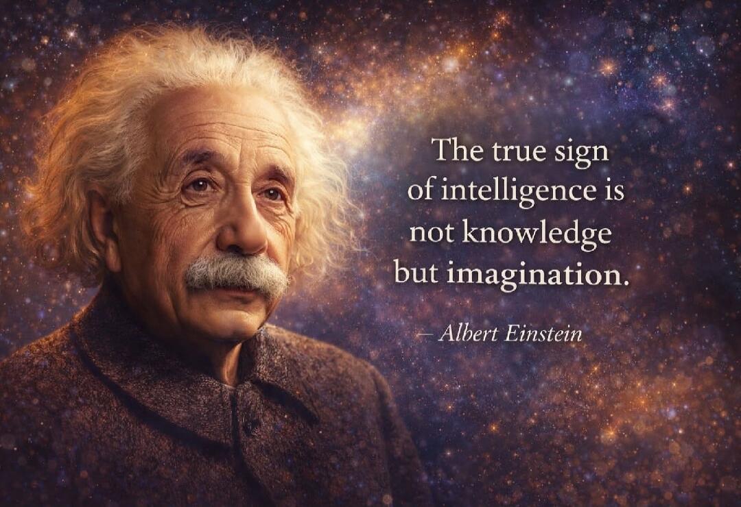 The true sign of intelligence is not knowledge but imagination. 

— Albert Einstein