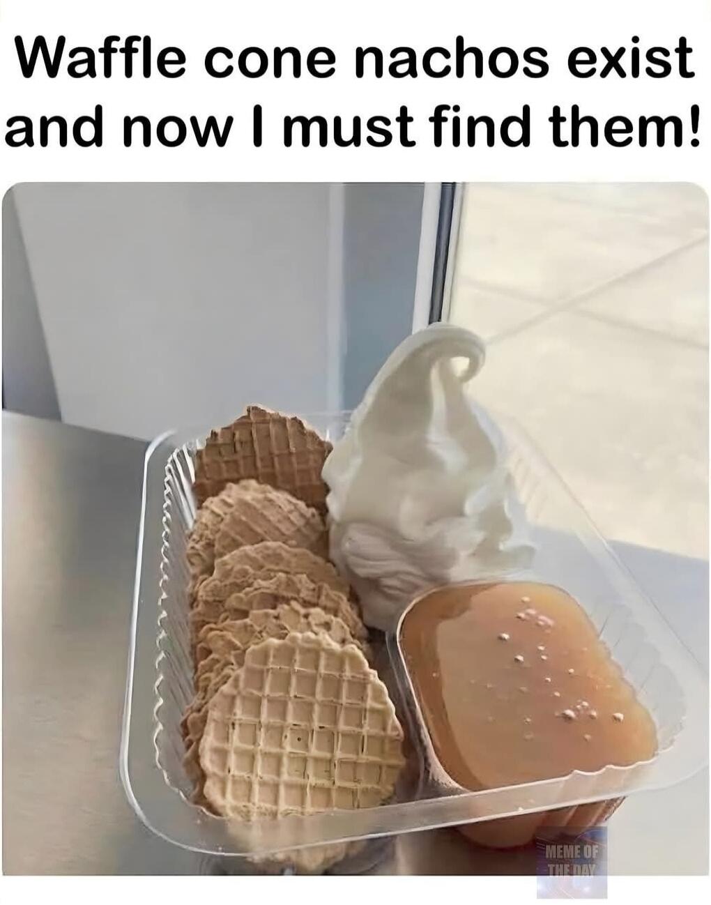 Waffle cone nachos exist and now I must find them!
