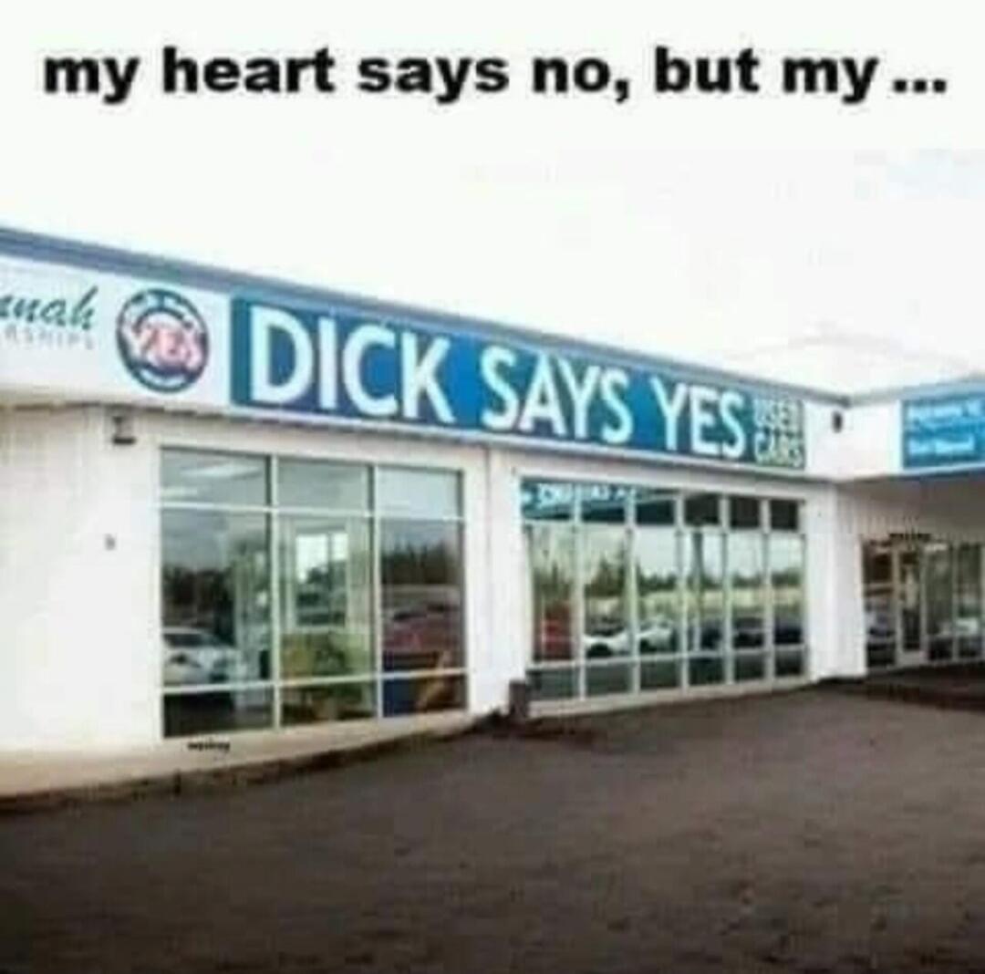 my heart says no, but my ... DICK SAYS YES
