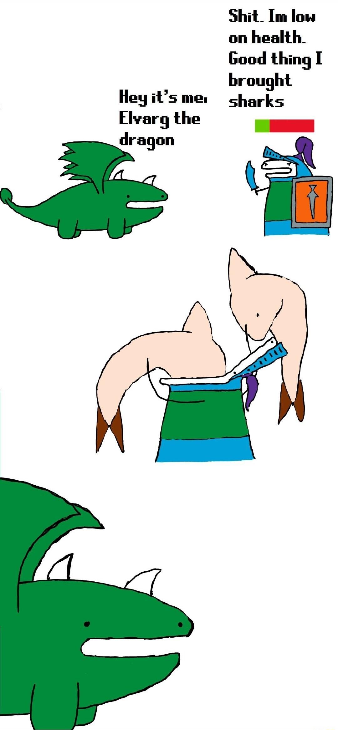 Shit Im low on health Good thing I brought Heyitsme Sharks Elvarg the i f