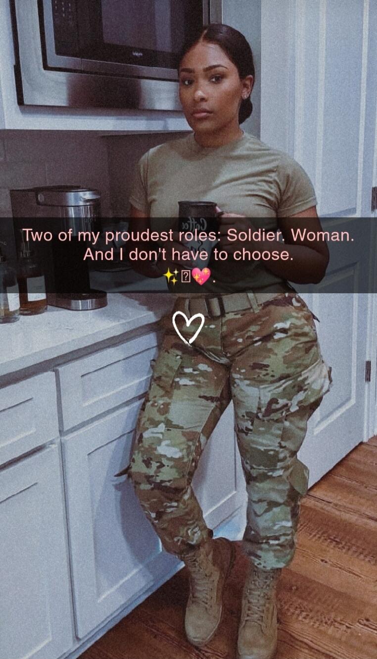 Two of my proudest roles: Soldier. Woman. And I don't have to choose. ✨💖
