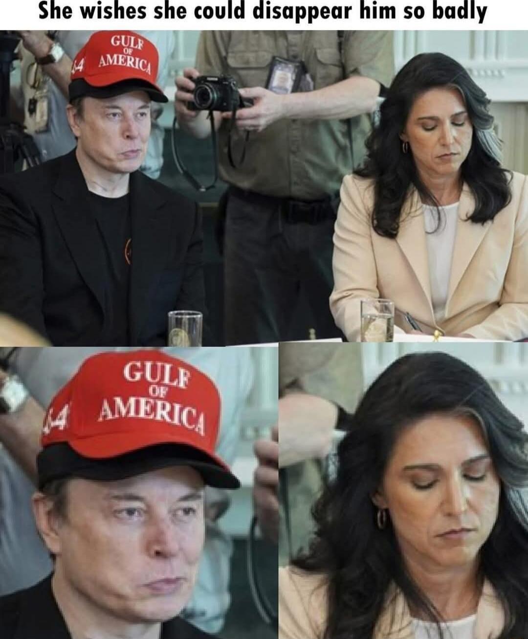 She wishes she could disappear him so badly
Gulf of America