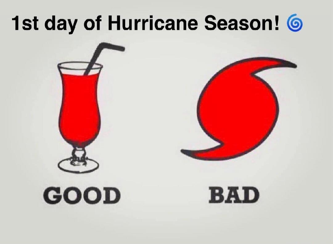 1st day of Hurricane Season! GOOD BAD