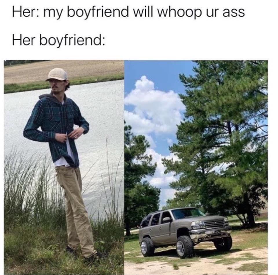 Her my boyfriend will whoop ur ass Her boyfriend