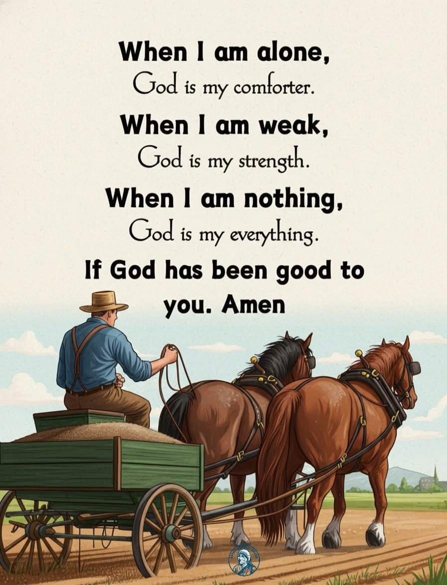 When I am alone, God is my comforter.
When I am weak, God is my strength.
When I am nothing, God is my everything.
If God has been good to you. Amen