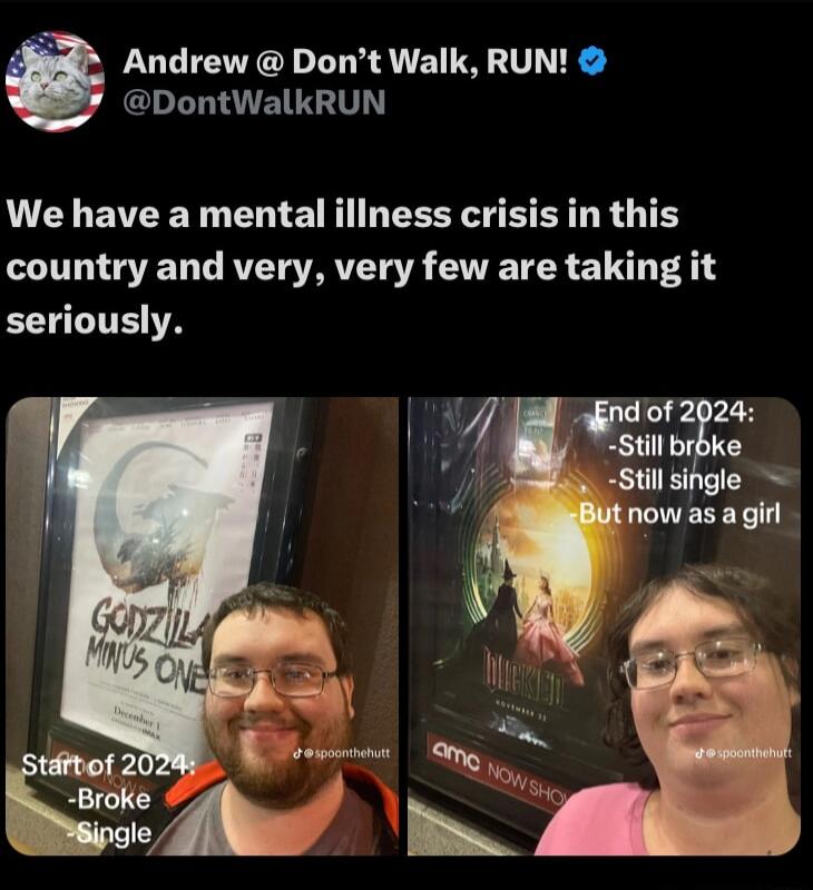 Andrew Dont Walk RUN DontWalkRUN We have a mental illness crisis in this LT GVET T AVETAVARVETRTE VTR 1 T A TR T