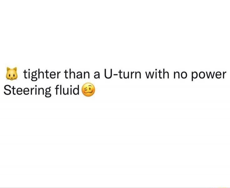 🐱 tighter than a U-turn with no power Steering fluid🥲