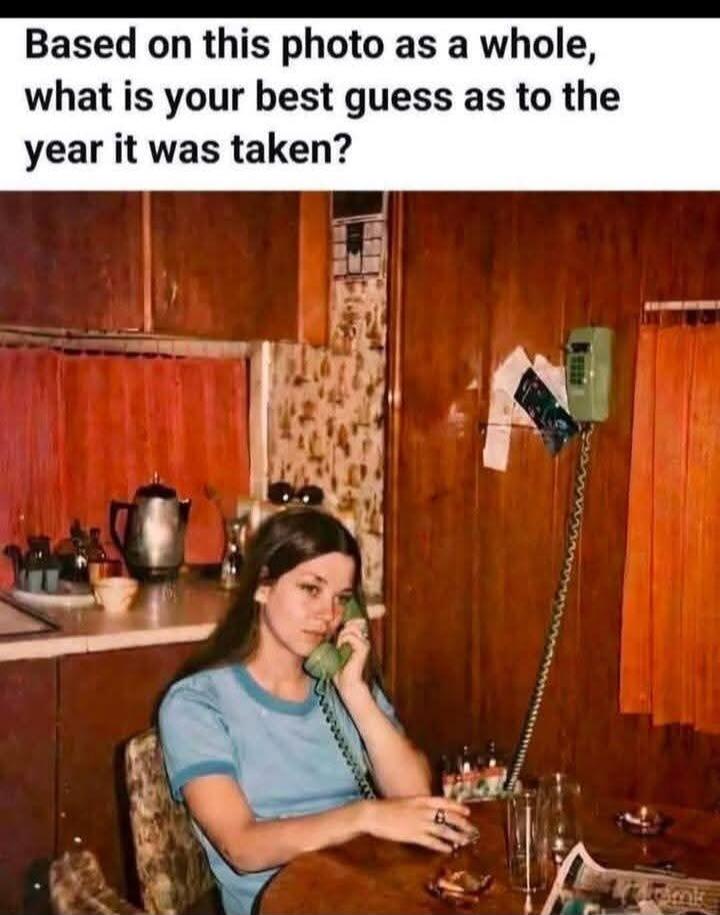 Based on this photo as a whole, what is your best guess as to the year it was taken?