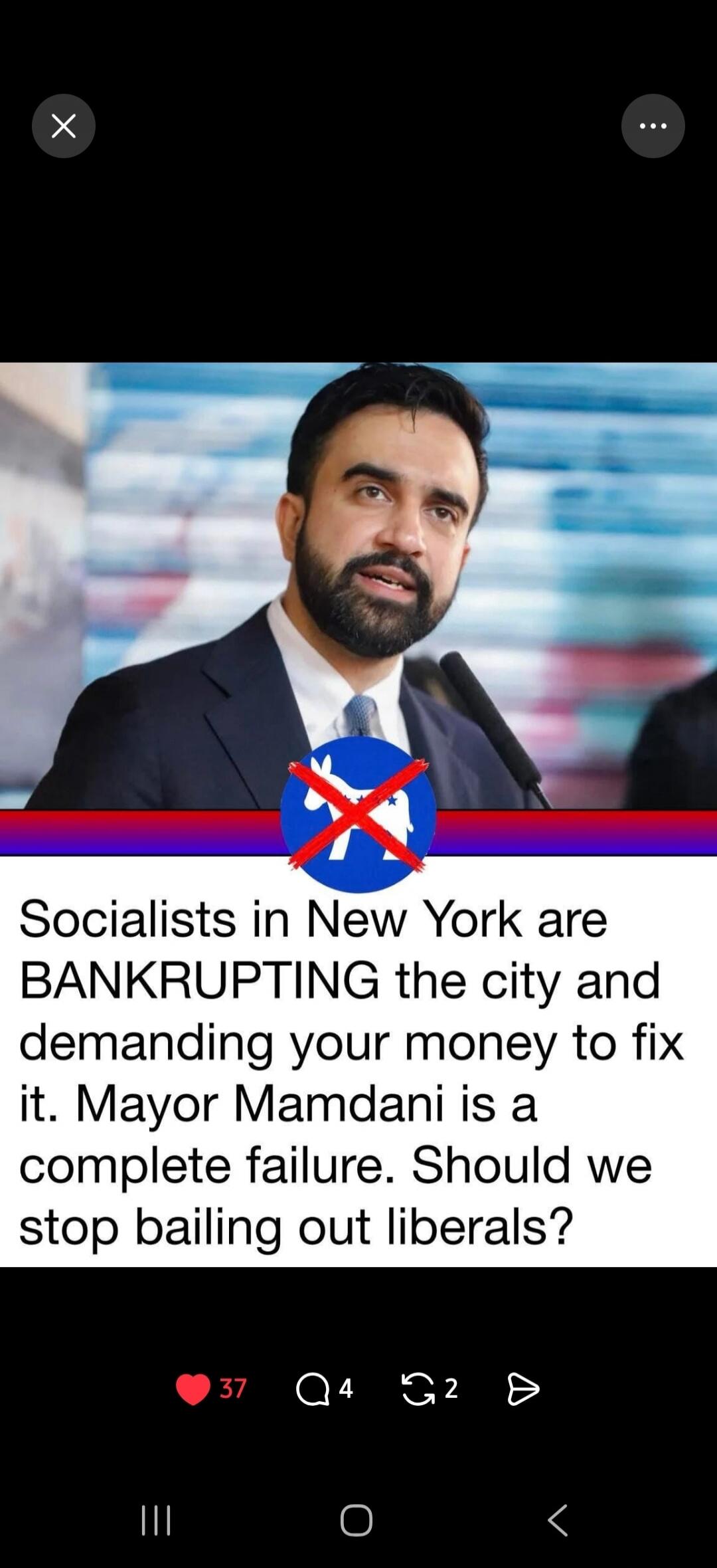 Socialists in New York are BANKRUPTING the city and demanding your money to fix it. Mayor Mamdani is a complete failure. Should we stop bailing out liberals?
