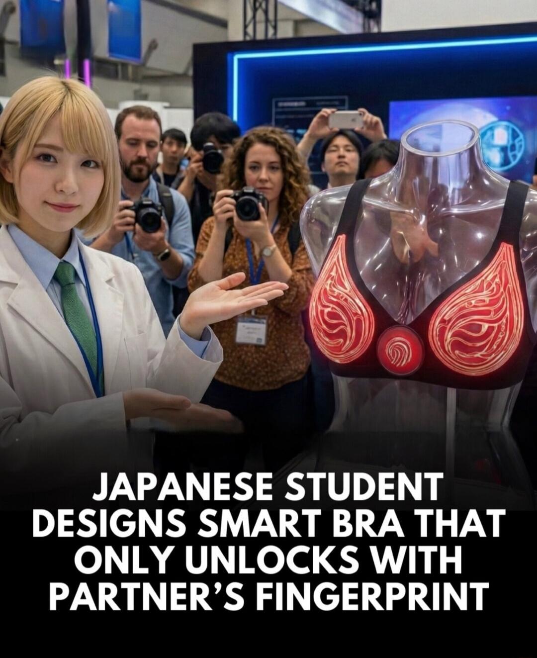 JAPANESE STUDENT DESIGNS SMART BRA THAT ONLY UNLOCKS WITH PARTNER’S FINGERPRINT