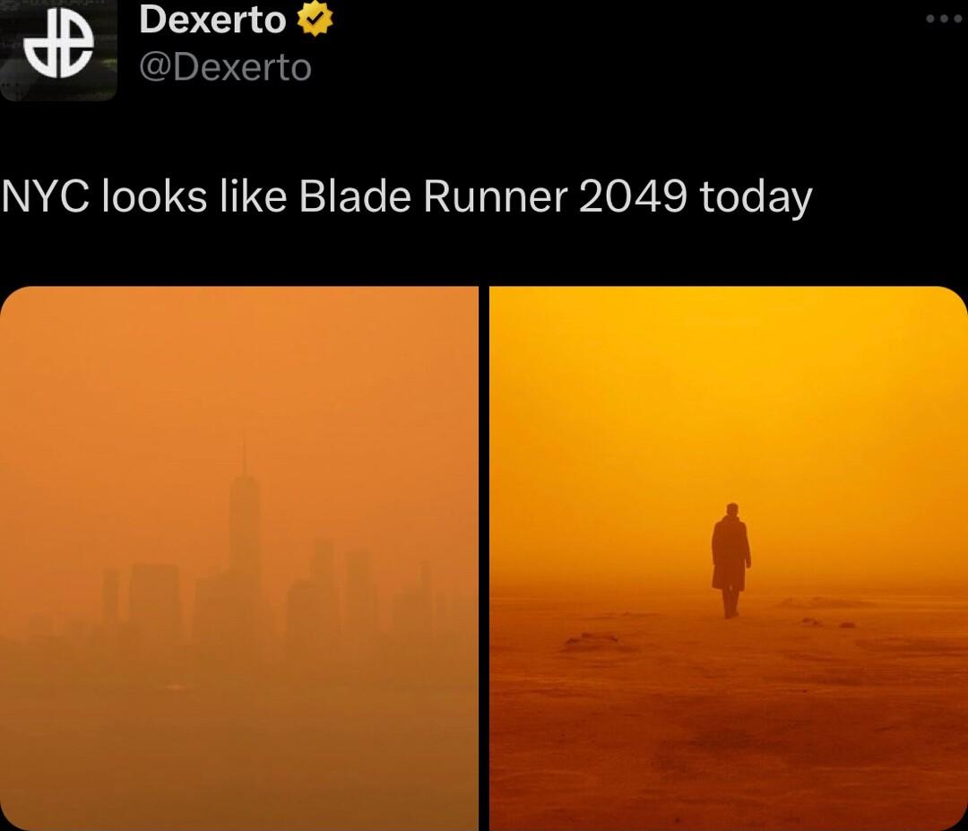 NYC looks like Blade Runner 2049 today