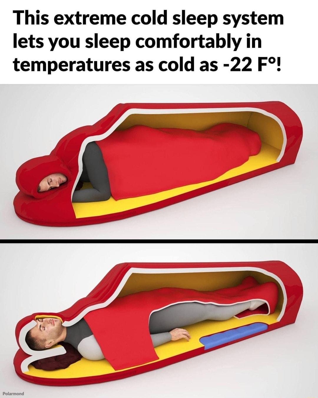 This extreme cold sleep system lets you sleep comfortably in temperatures as cold as 22 F