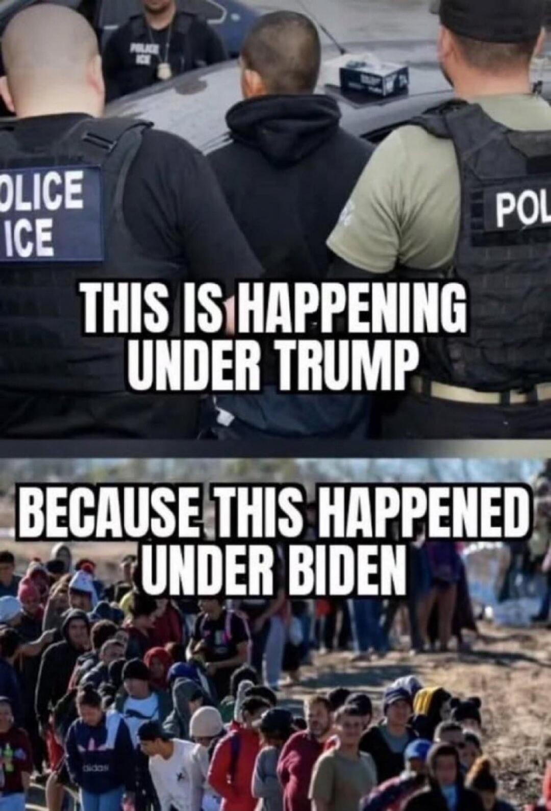 POLICE ICE THIS IS HAPPENING UNDER TRUMP BECAUSE THIS HAPPENED UNDER BIDEN
