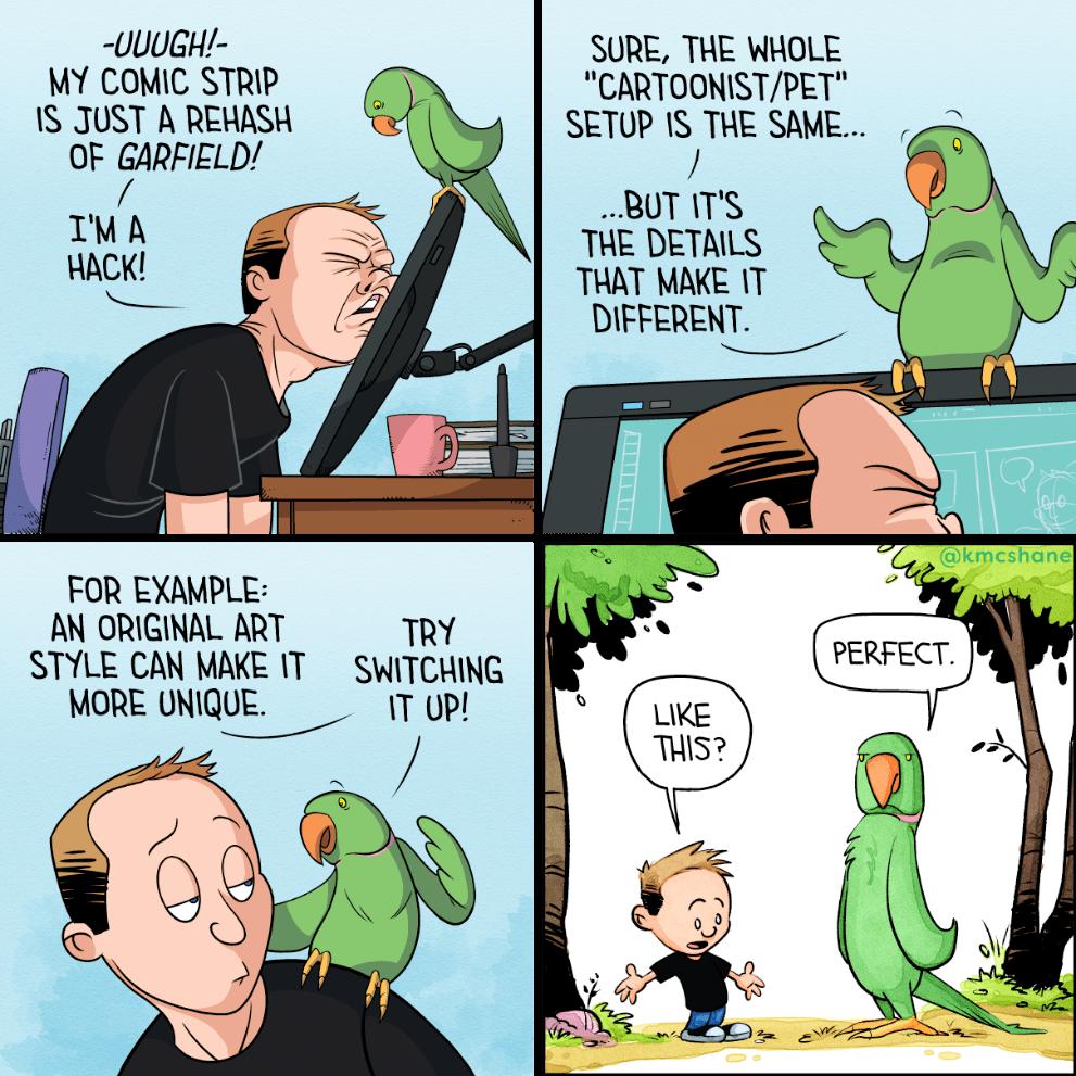 UUUGH SURE THE WHOLE WY COMIC STRIP CARTOONISTPET 1S JUST A RERASH SETOP IS THE SAVE OF GARFIELD s BUTITS IMA THE DETALS k THAT MAKE T DIFFERENT lo FOR EXAMPLE AN ORIGINAL ART TR STYLE CAN MAKE 1T SWITCHING MORE UNIQUE 17 0P