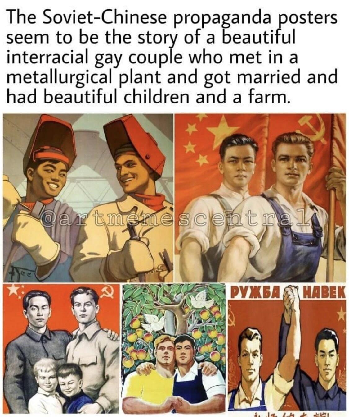 The Soviet Chinese propaganda posters seem to be the story of a beautiful G HABEX