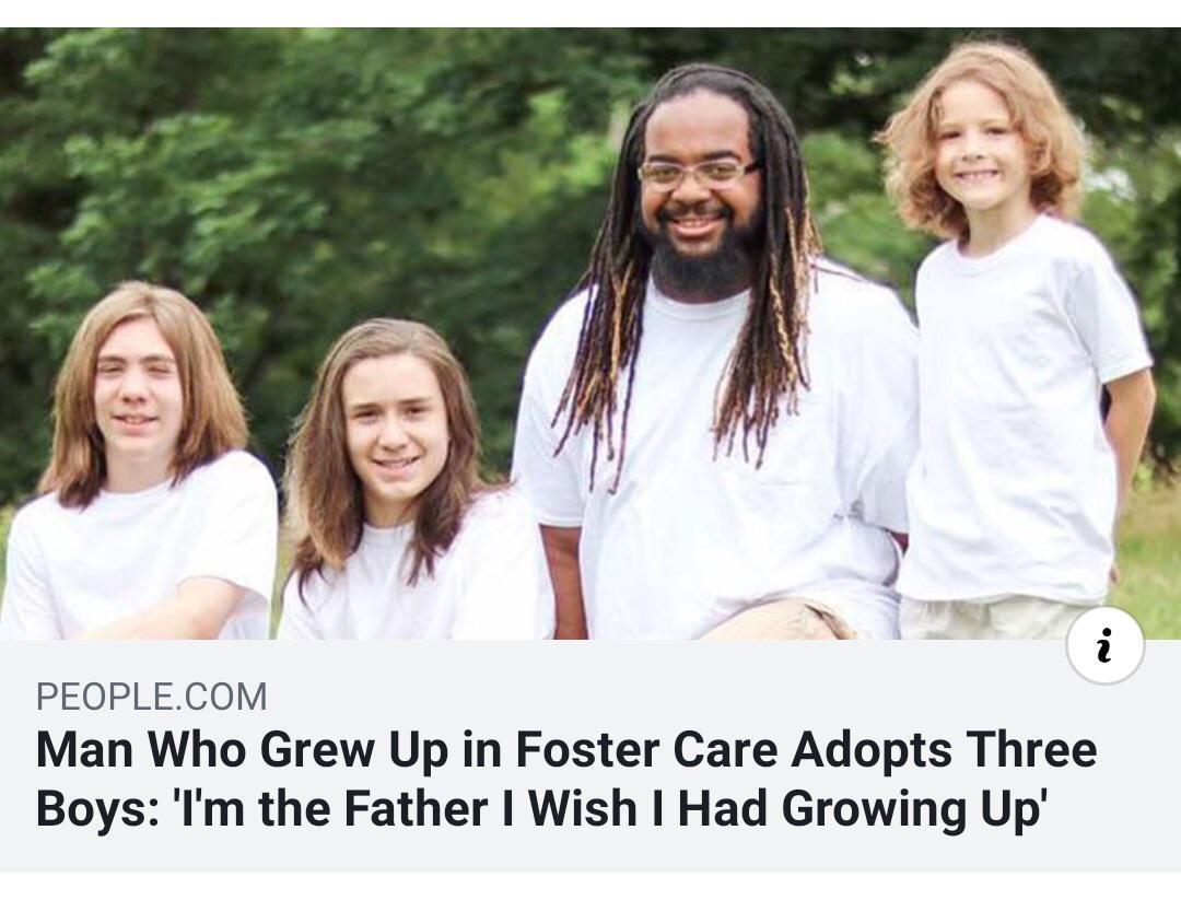 PEOPLECOM Man Who Grew Up in Foster Care Adopts Three Boys Im the Father Wish Had Growing Up