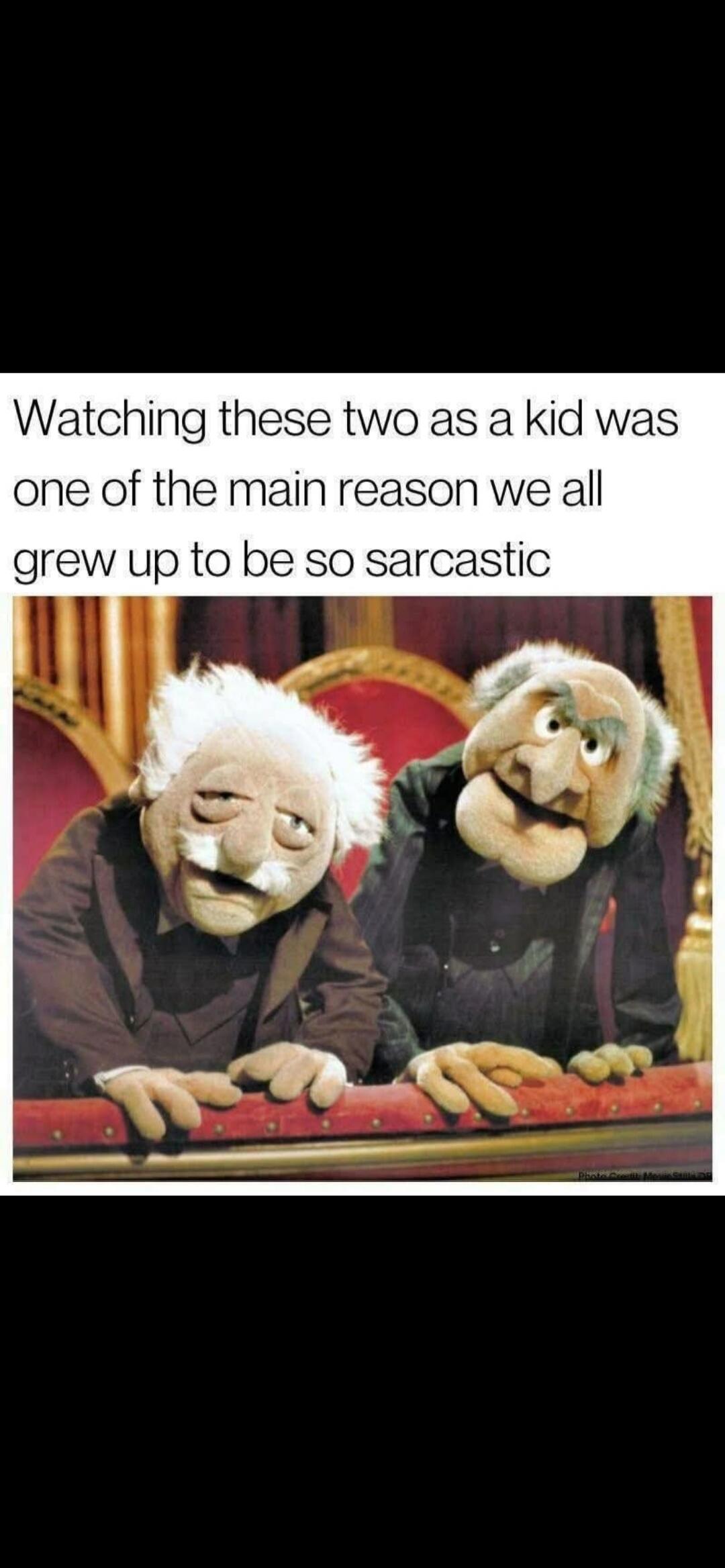 Watching these two as one of the main reason we all grew up to be so sarcastic