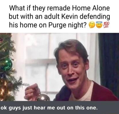 What if they remade Home Alone but with an adult Kevin defending his home on Purge night U NN TS EE T R LR GTERG T