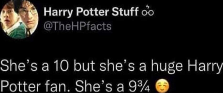 3 Harry Potter Stuff oo TheHPfacts Shes a 10 but shes a huge Harry Potter fan Shes a 9