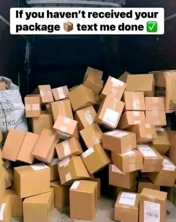If you haven't received your package text me done