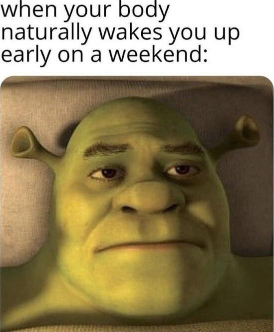 when your boady naturally wakes you up early on a weekend