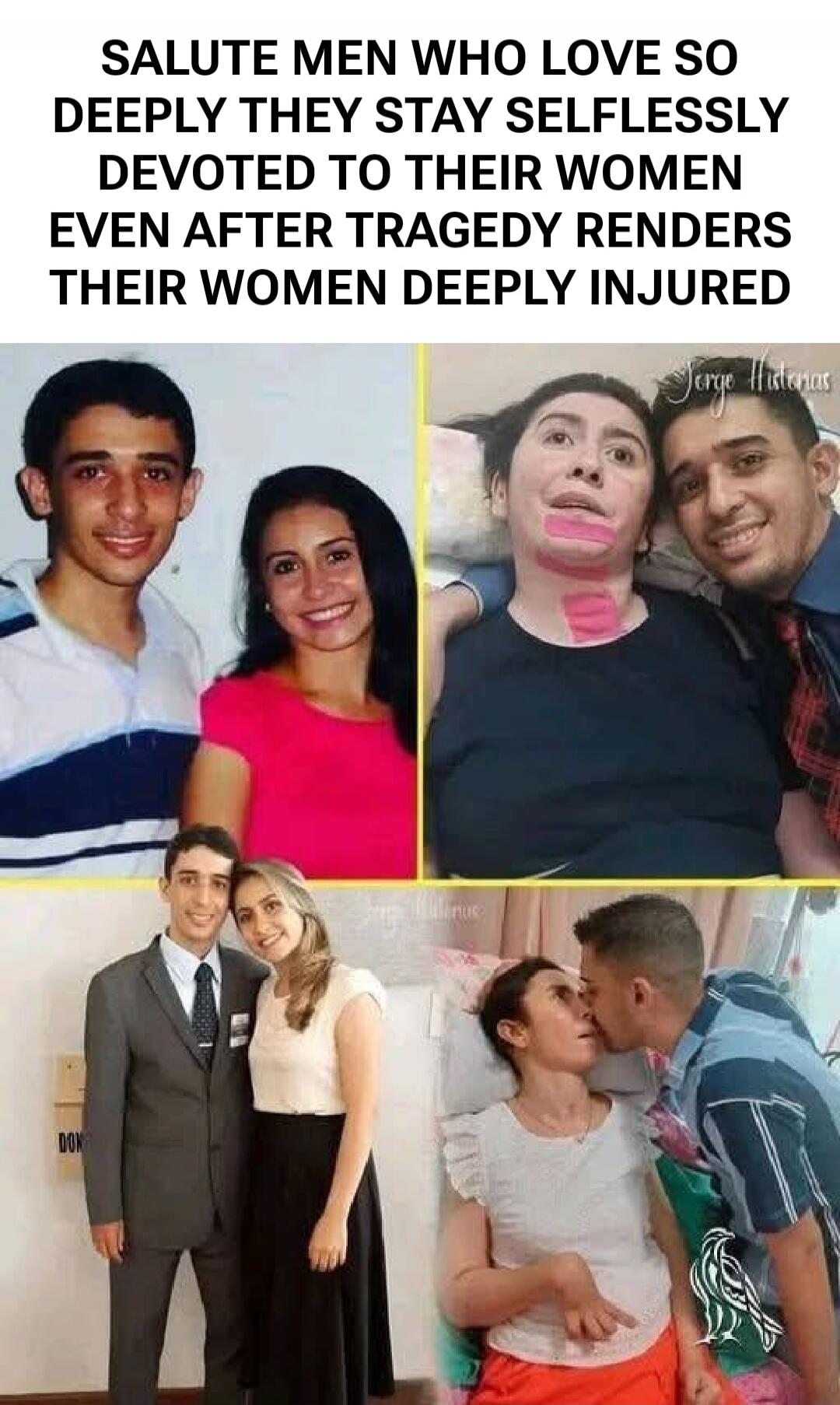 SALUTE MEN WHO LOVE SO DEEPLY THEY STAY SELFLESSLY DEVOTED TO THEIR WOMEN EVEN AFTER TRAGEDY RENDERS THEIR WOMEN DEEPLY INJURED
