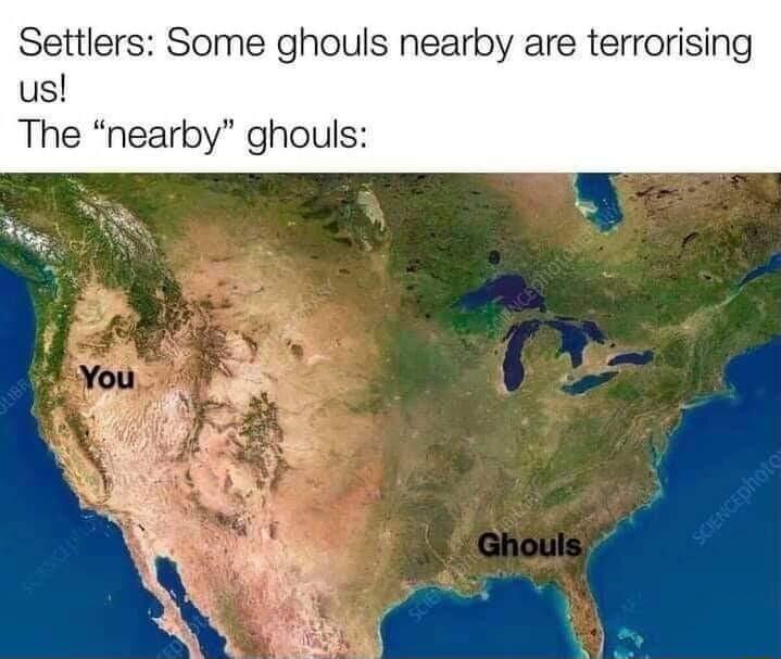 Settlers Some ghouls nearby are terrorising us The nearby ghouls