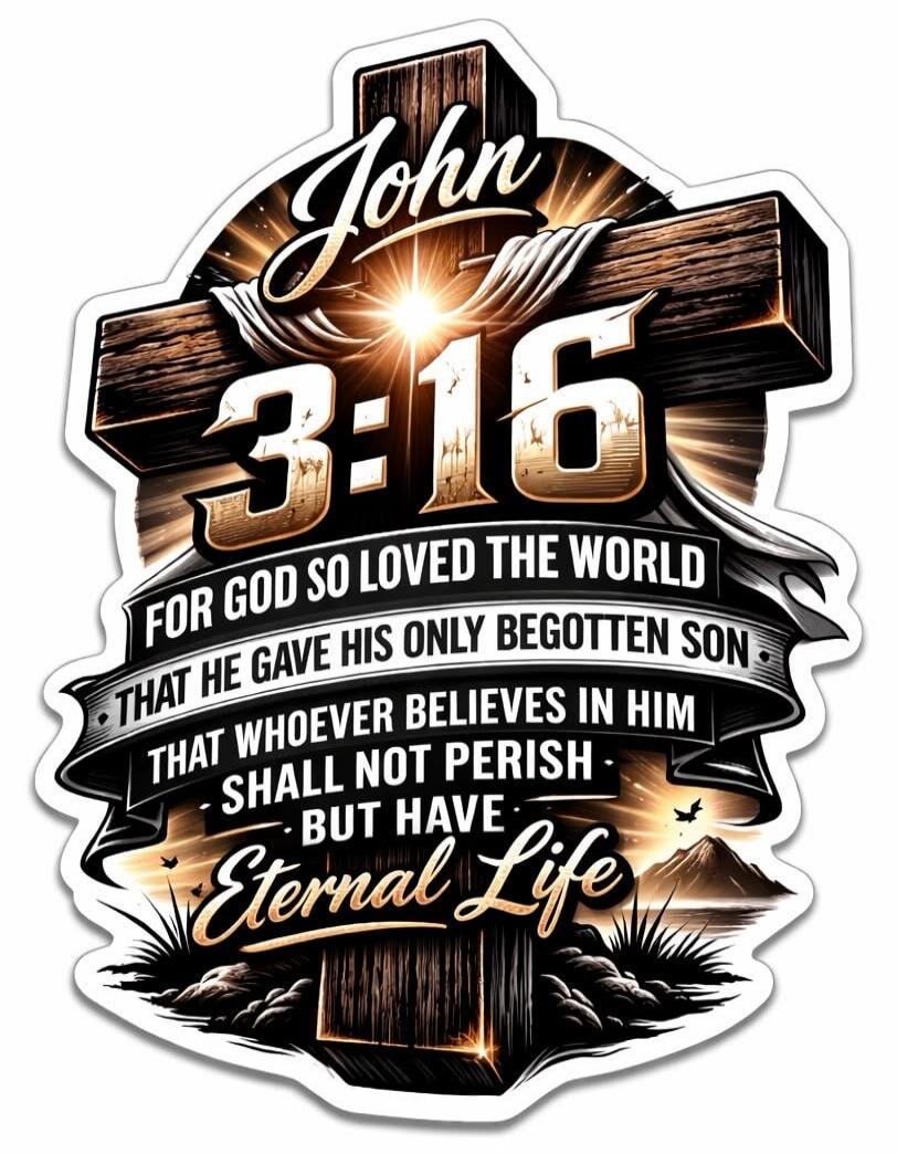 John 3:16 FOR GOD SO LOVED THE WORLD THAT HE GAVE HIS ONLY BEGOTTEN SON THAT WHOEVER BELIEVES IN HIM SHALL NOT PERISH BUT HAVE Eternal Life