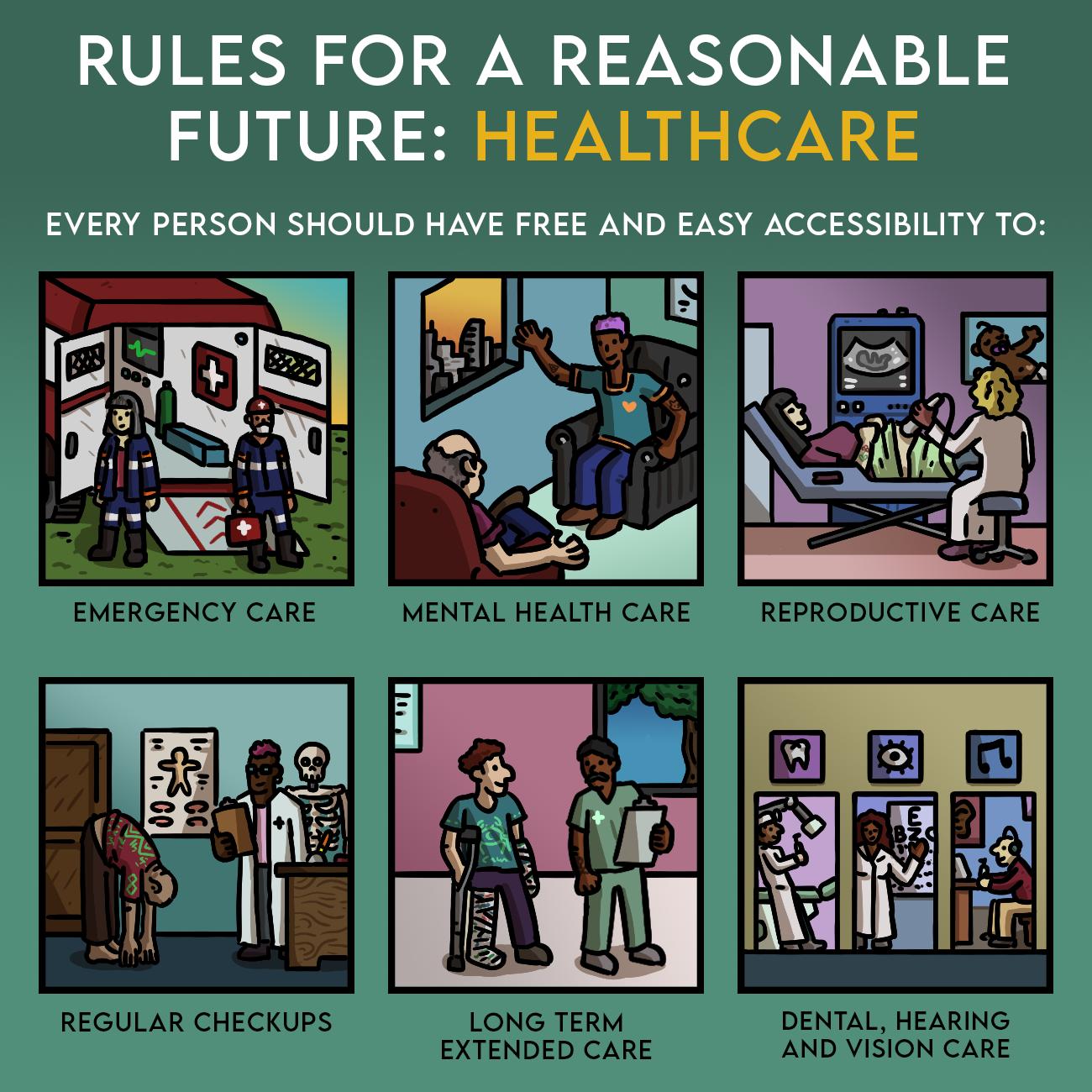 RULES FOR A REASONABLE FUTURE HEALTHCARE EVERY PERSON SHOULD HAVE FREE AND EASY ACCESSIBILITY TO