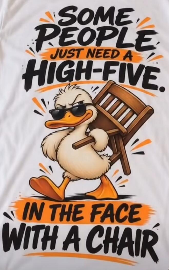SOME PEOPLE JUST NEED A HIGH-FIVE. IN THE FACE WITH A CHAIR