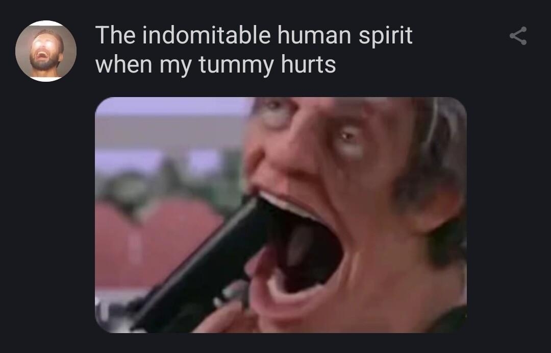 The indomitable human spirit when my tummy hurts g There_Is_No_Solution 2d SR OF