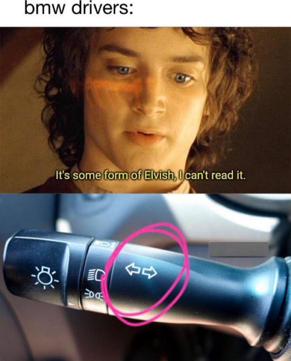 bmw drivers:
It's some form of Elvish, I can't read it.
