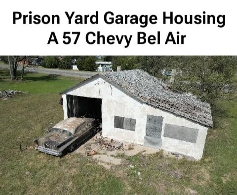 Prison Yard Garage Housing A 57 Chevy Bel Air
Session ID: 1018587.
