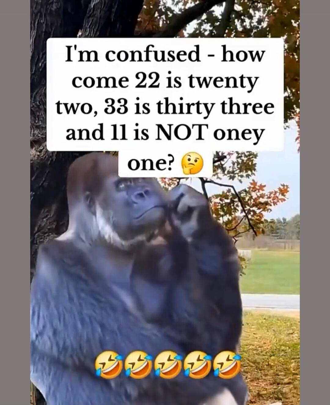 I'm confused - how come 22 is twenty two, 33 is thirty three and 11 is NOT oney one? 🤔