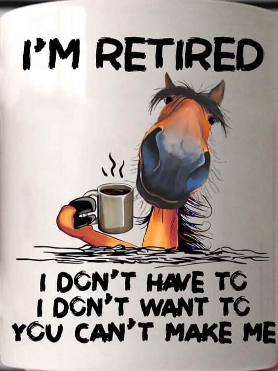I'M RETIRED I DON'T HAVE TO I DON'T WANT TO YOU CAN'T MAKE ME