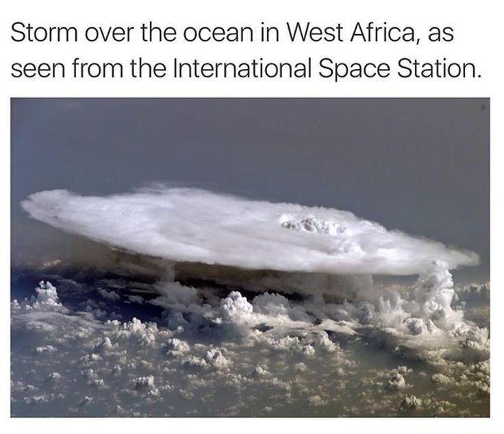 Storm over the ocean in West Africa as seen from the International Space Station