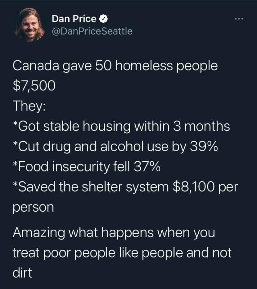 DanPrice 3 DanPriceSeattle O F Te ENC VRS 0 alelpgllltsisH olTo ol R YAS00 They Got stable housing within 3 months O Fe qUel 1alo k 1 clo alo VTN oVASISN Food insecurity fell 37 Saved the shelter system 8100 per person Amazing what happens when you 1 olelo oTo o CHIICRo1Te o SXeTnle Malol ollg