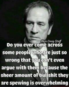 Do you ever come across some people who are just so wrong that you can't even argue with them because the sheer amount of bullshit they are spewing is overwhelming